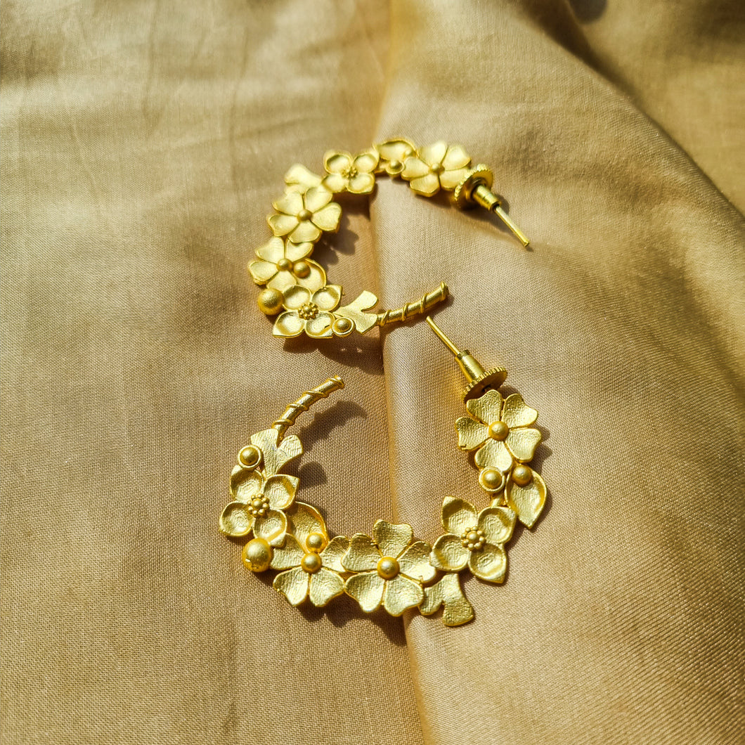 Gold Plated Floral Earrings