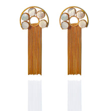 Load image into Gallery viewer, Gold Plated Tassle Earrings - Mother of Pearl
