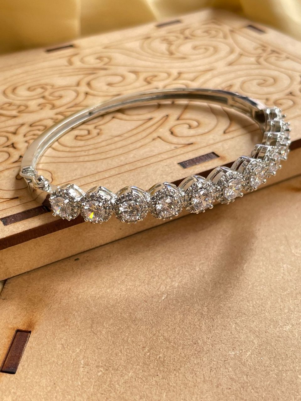 Rhodium Plated Diamond Bracelet