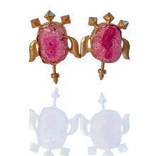 Load image into Gallery viewer, Gold Plated Warrior Studs - Pink
