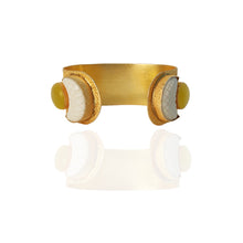 Load image into Gallery viewer, Gold Plated Cuff Bracelet - White

