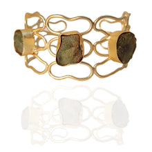 Load image into Gallery viewer, Gold Plated Wrist Cuff - Sea Green
