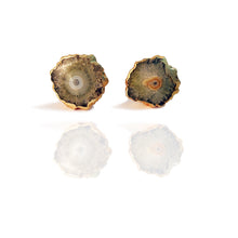 Load image into Gallery viewer, Gold Plated Druzy Cufflinks - Brown
