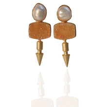 Load image into Gallery viewer, Gold Plated Warrior Studs - Mother of Pearl
