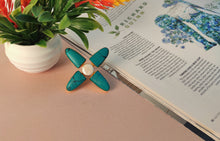Load image into Gallery viewer, Gold Plated Flower Ring - Turquoise
