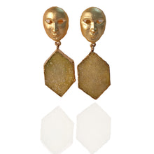 Load image into Gallery viewer, Gold Plated Masquerade Earrings - Lemon
